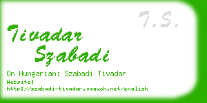 tivadar szabadi business card